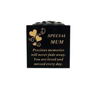 David Fischhoff Graveside Memorial Black & Gold Rose Bowl with Hearts - Special Mum