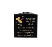 David Fischhoff Graveside Memorial Black & Gold Rose Bowl with Hearts - Special Mum and Dad