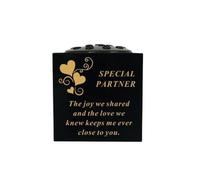 David Fischhoff Graveside Memorial Black & Gold Rose Bowl with Hearts - Special Partner