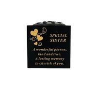 David Fischhoff Graveside Memorial Black & Gold Rose Bowl with Hearts - Special Sister