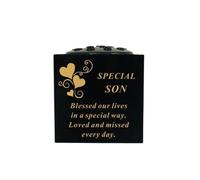 David Fischhoff Graveside Memorial Black & Gold Rose Bowl with Hearts - Special Son