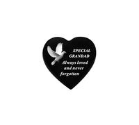 David Fischhoff Graveside Memorial Black Heart with Dove - Special Grandad