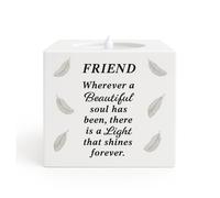 David Fischhoff Graveside Memorial Feather LED Candle Ornament Friend in White David Fischhoff White