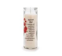 David Fischhoff Graveside Memorial Glass Candle - Special Dad in White David Fischhoff White