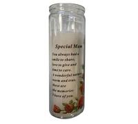 David Fischhoff Graveside Memorial Glass Candle - Special Mam in White David Fischhoff White