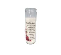 David Fischhoff Graveside Memorial Glass Candle - Special Mum in White David Fischhoff White
