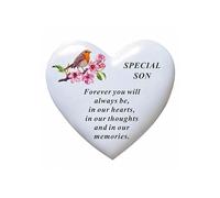 David Fischhoff Graveside Memorial White Heart with Robin & Blossom - Special Son