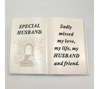 David Fischhoff Husband Memorial Book Ornament Stairway to Heaven Bereavement Tribute Plaque