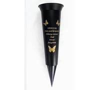 David Fischhoff In Loving Memory Verse Graveside Memorial Grave Spiked Flower Vase (Nan & Grandad, Black & Gold), DF13659