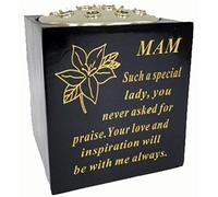 David Fischhoff Memorial Black Rose Bowl with Gold Wording Graveside Flower Vase (Black & Gold - Lily, Mam)
