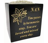 David Fischhoff Memorial Black Rose Bowl with Gold Wording Graveside Flower Vase (Black & Gold - Lily, Nan)