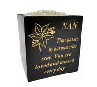 David Fischhoff Memorial Grave Black & Gold Rose Bowl - Nan David Fischhoff Black