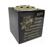 David Fischhoff Memorial Grave Black & Gold Rose Bowl - Son David Fischhoff Black