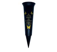 David Fischhoff Memorial Grave Plastic Spike Vase - Auntie in Black David Fischhoff Black