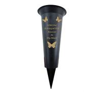 David Fischhoff Memorial Grave Plastic Spike Vase - Daughter in Black David Fischhoff Black