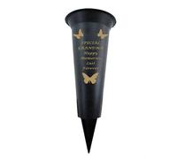 David Fischhoff Memorial Grave Plastic Spike Vase - Grandma in Black David Fischhoff Black