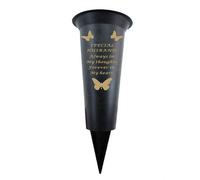 David Fischhoff Memorial Grave Plastic Spike Vase - Husband in Black David Fischhoff Black