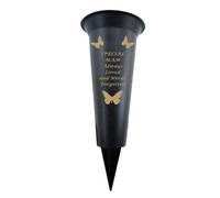 David Fischhoff Memorial Grave Plastic Spike Vase - Mam in Black David Fischhoff Black
