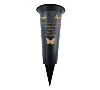 David Fischhoff Memorial Grave Plastic Spike Vase - Mum in Black David Fischhoff Black