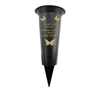 David Fischhoff Memorial Grave Plastic Spike Vase - Nan in Black David Fischhoff Black