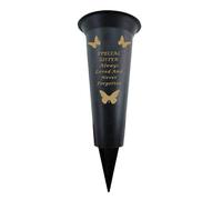 David Fischhoff Memorial Grave Plastic Spike Vase - Sister in Black David Fischhoff Black