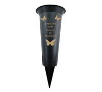 David Fischhoff Memorial Grave Plastic Spike Vase - Son in Black David Fischhoff Black
