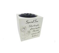 David Fischhoff Memorial Grave Sunflower Rose Bowl - Special Son in Cream David Fischhoff Cream