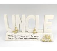 David Fischhoff Memorial UNCLE Letters Plaque with Gold Roses - Graveside Remembrance Ornament