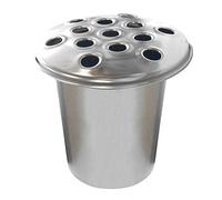 David Fischhoff Metal Cemetery Grave Flower Pot Insert with Lid (Silver, 1)