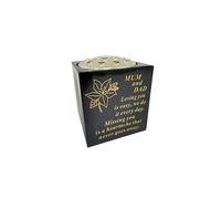 David Fischhoff Memorial Black Rose Bowl with Gold Wording Graveside Flower Vase (Black & Gold - Lily, Mum & Dad)