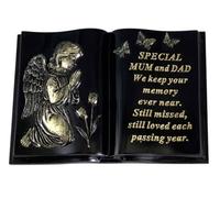 David Fischhoff Mum & Dad Graveside Memorial Book Praying Angel Black Gold Grave Crem Ornament