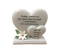 David Fischhoff Mum Double Heart Plaque, Cream