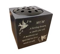 David Fischhoff Mum Dove Rose Bowl, Poly Resin, Grey, 13.5 x 13.5 x 15 cm