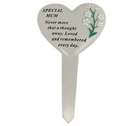 David Fischhoff Mum Forget Me Not Stake, Poly Resin, Cream, 13.5 x 1 x 23 cm