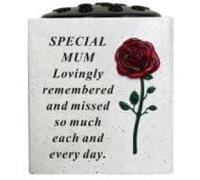 David Fischhoff Mum Memorial Rose Bowl Vase Graveside Memorial Pot Red Rose Funeral Flower Holder Outdoor Remembrance Grave Vase Special Mum Memorial Ornament