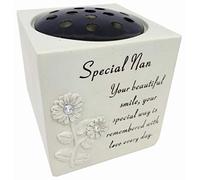 David Fischhoff Nan Diamante Sunflower Rose Bowl with the Following Verse Grave Memorial, for Graveside Flower Arrangements
