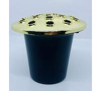 David Fischhoff Plastic Grave Flower vase Memorial Pot with Gold lid Insert Sympathy condolance cemetary Marker in Remembrance Funeral