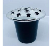 David Fischhoff Plastic Grave Flower vase Memorial Pot with Silver lid Insert Sympathy condolance cemetary Marker in Remembrance Funeral