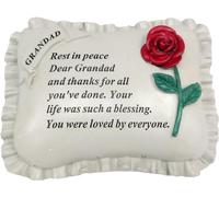 David Fischhoff Red Rose Memorial Pillow, Poly Resin (Grandad, 1)