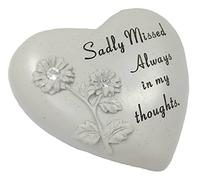 David Fischhoff Sadly Missed Diamante Heart Book Memorial Item, Stone, Cream