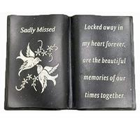 David Fischhoff Sadly Missed Dove Memorial Book, Poly Resin, Grey, 18 x 6 x 12.5 cm