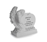 David Fischhoff Sentiment Angel Heart Graveside Remembrance Plaque Ornament - Dad