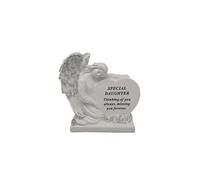 David Fischhoff Sentiment Angel Heart Graveside Remembrance Plaque Ornament - Daughter