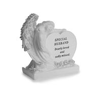 David Fischhoff Sentiment Angel Heart Graveside Remembrance Plaque Ornament - Husband