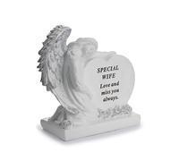 David Fischhoff Sentiment Angel Heart Graveside Remembrance Plaque Ornament - Wife