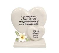 David Fischhoff Sentiment Heart Graveside Remembrance Plaque Ornament - Gran