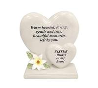 David Fischhoff Sentiment Heart Graveside Remembrance Plaque Ornament - Sister