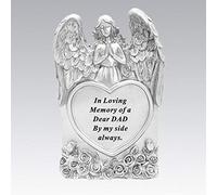 David Fischhoff Silver Praying Angel Heart Dad Memorial Standing Plaque DF18577-D