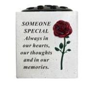 David Fischhoff Someone Special Memorial Rose Bowl Vase Graveside Memorial Pot Red Rose Funeral Flower Holder Outdoor Remembrance Grave Vase Memorial Ornament