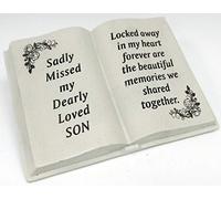 David Fischhoff Son Floral Design Diamante Memorial Book, Poly Resin Cream, 19.5 x 7.5 x 13 cm